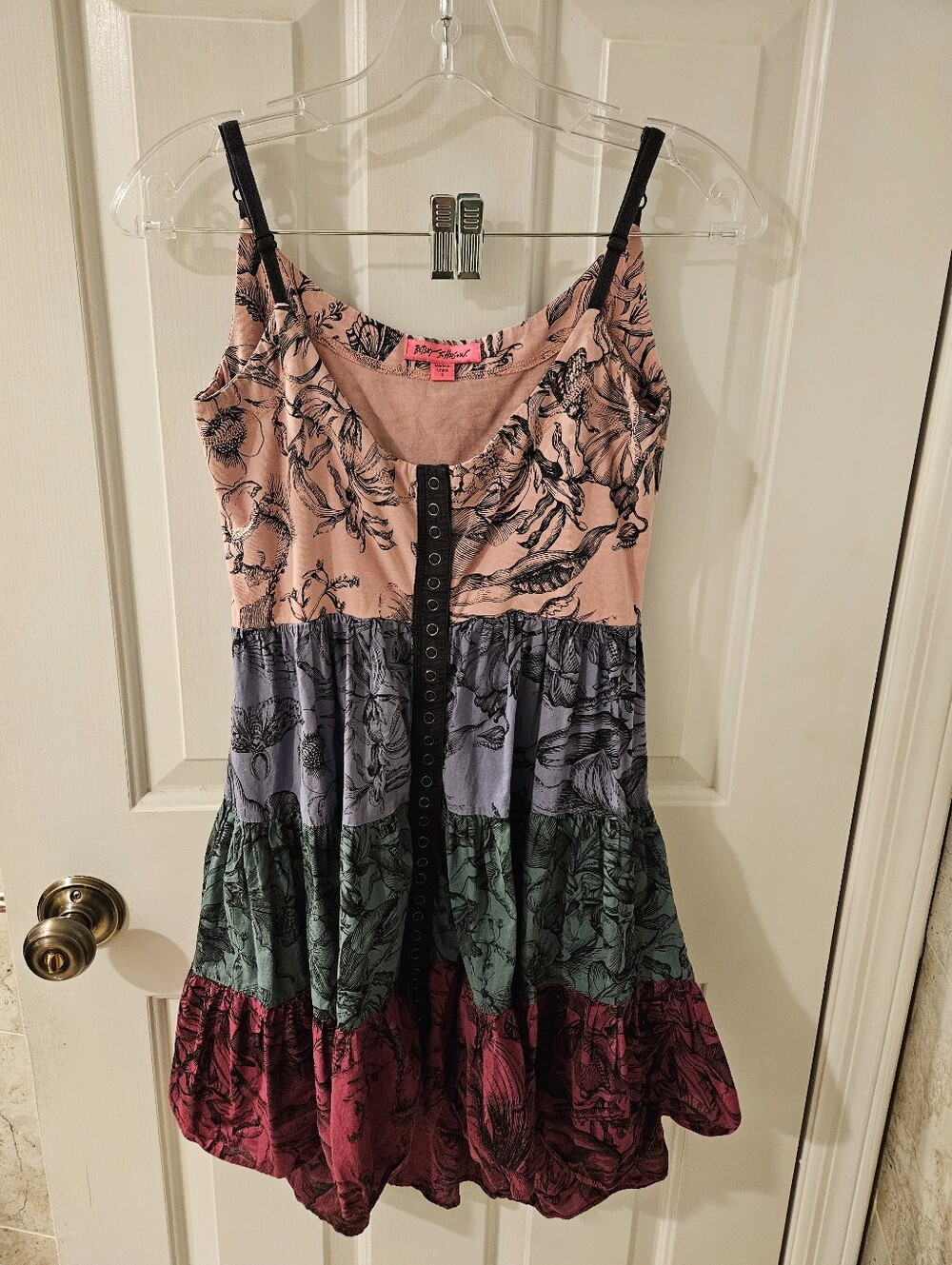 Betsey Johnson Garden Toile Tier Mini Dress